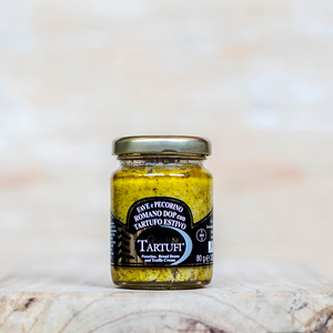 CREMA DE HABAS Y PECORINO ROMANO DOP (QUESO DE OVEJA) CON TRUFA DE VERANO