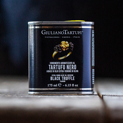 tin of italian black truffle extra virgin olive oil